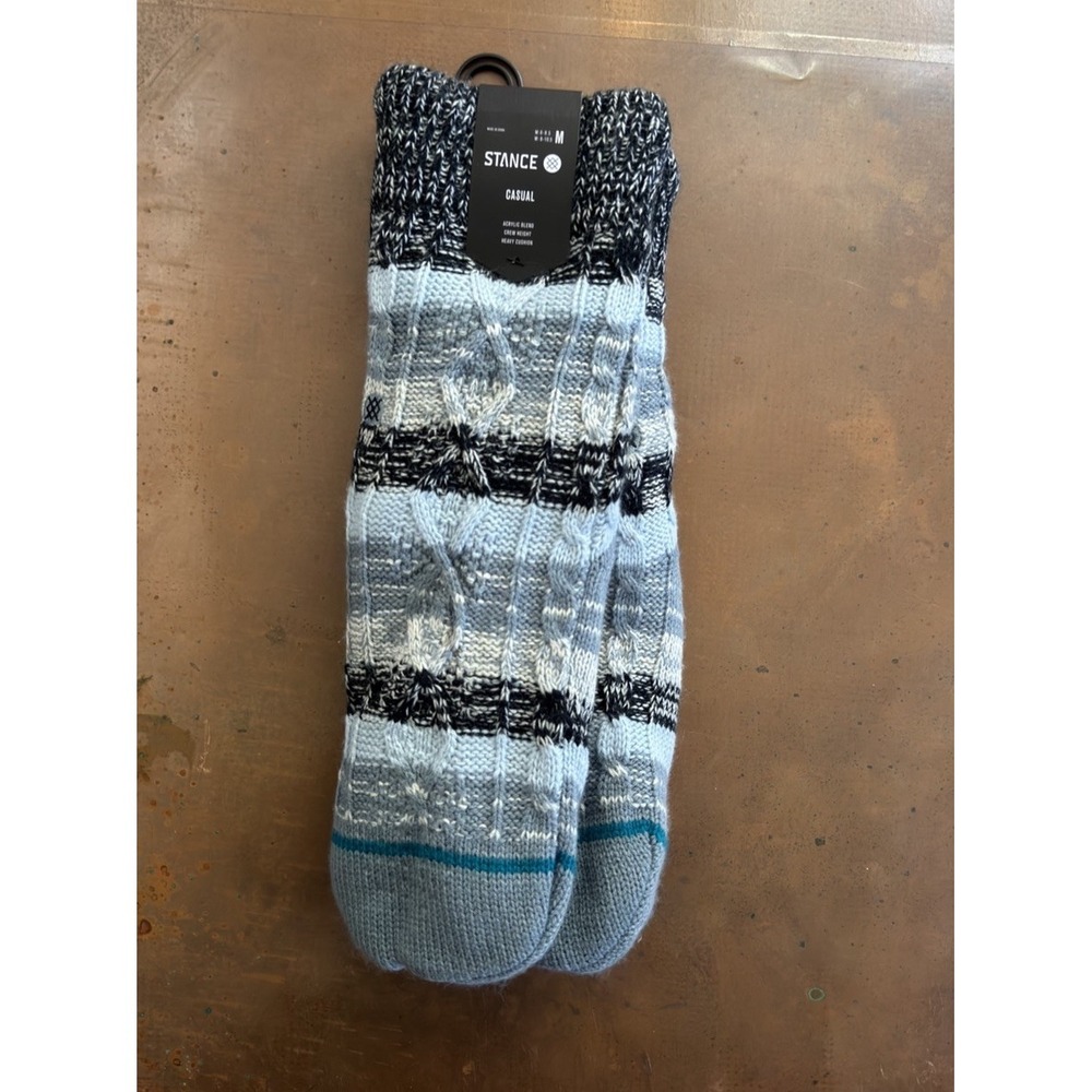 Stance Jalama Casual Crew Socks Light Blue Heavy Cushion Size M New